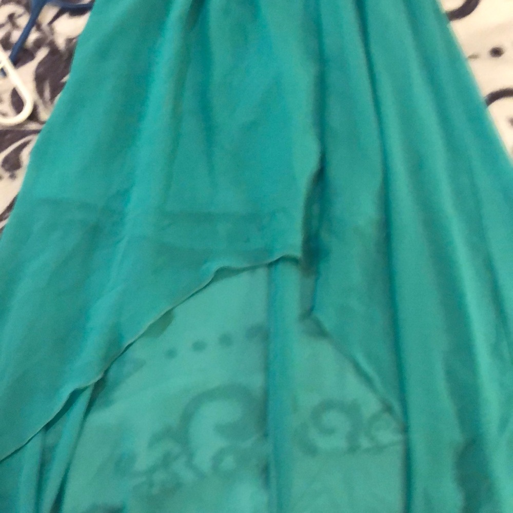 Girls formal green and top is multi colored